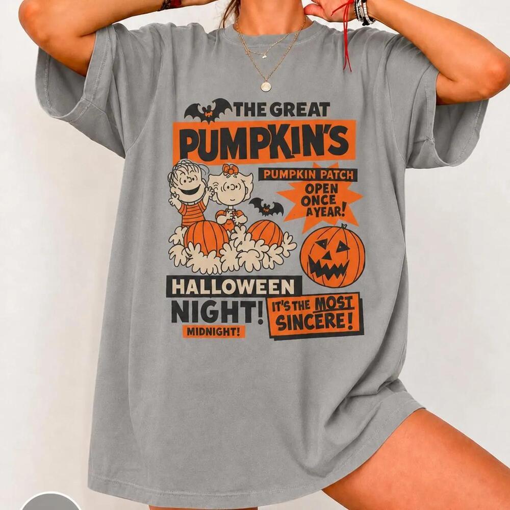 Pumpkin Halloween Shirt, Peanuts Inspired Pumpkin Patch Tee